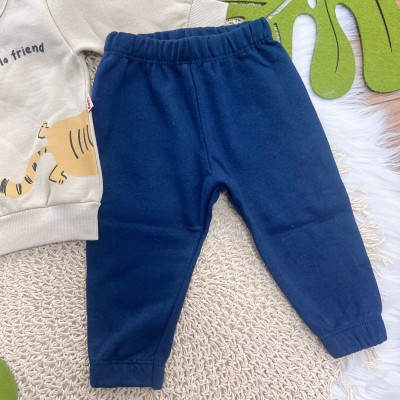 Conj. Casaco Hello Friend e Calça de Moletom - Areia